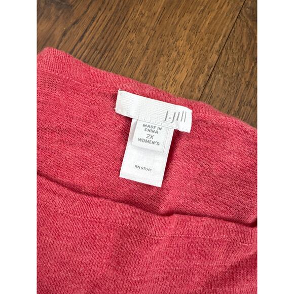 J. Jill Pink 3/4 Sleeve Plus Size 100% Cotton Pullover top 2XL Braided - Picture 6 of 8